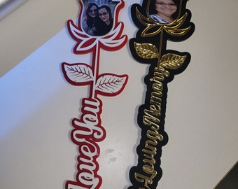 Laser cut acrylic  rose , In Loving Memory and I love you