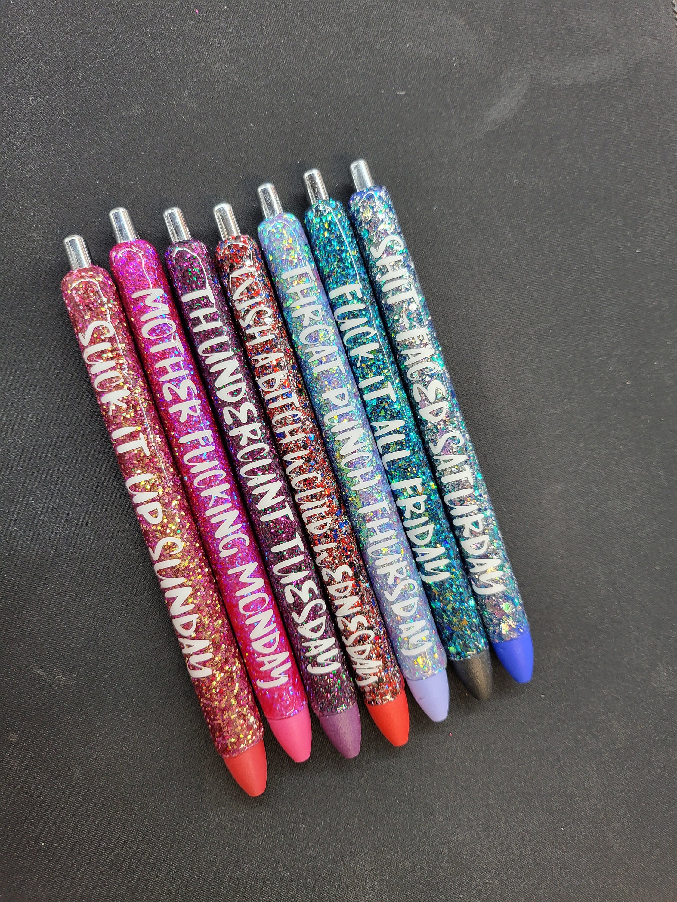 Vulgar Glitter Pens - Set of 7