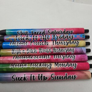 Days of the week custom pens