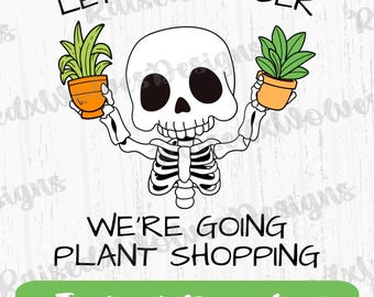Esqueleto de mamá planta espeluznante PNG / Imágenes prediseñadas de compras de plantas (descarga digital)