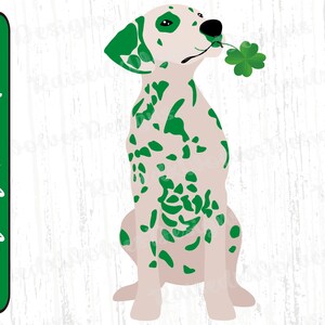 St Patricks Day Dalmatian Dog Clipart | Shamrock Puppy PNG (Digital Download)