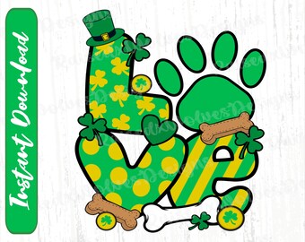 Trébol de San Patricio (imagen prediseñada) / Amor verde PNG (descarga digital)