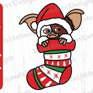 Kous Gizmo PNG | Vakantie Gremlins digitale clipart | Leuke kerst PNG direct downloaden
