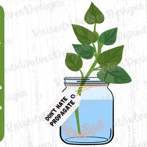 Don't Hate Propagate PNG / Funny Plant Digital Clipart / Plant Mom PNG Descarga instantánea