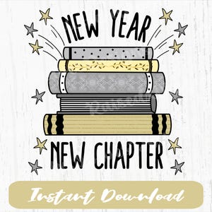 Nieuwjaar Nieuw hoofdstuk PNG | Leesgrage digitale clipart | Oudejaarsavondboek, png direct downloaden