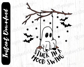 Atrapado en un cambio de humor PNG / Funny Ghost Digital Clipart / Halloween Ghost PNG Descarga instantánea
