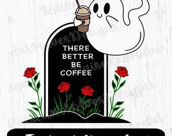 Lindo café fantasma PNG / Clipart de temporada espeluznante (Descarga digital)
