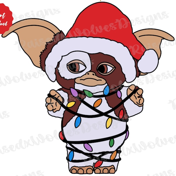 Christmas Gizmo PNG | Holiday Gremlins Digital Clipart | Cute Christmas Png Instant Download