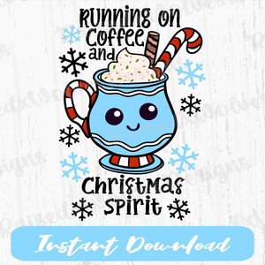 Hardlopen op koffie en kerstsfeer, png PNGEgg | Digitale kerstclips | Feestelijke koffiemok, png direct downloaden