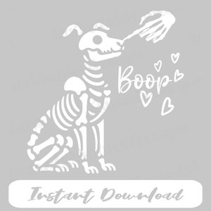 Dog Boop PNG | Skeleton Dog Digital Download | Spooky Cute Dog PNG Instant Download