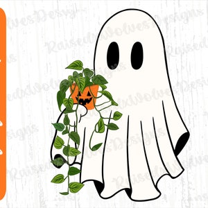 Halloween Pflanze PNG | Pflanzenliebhaber Digital Clipart | Gruselige Geist Pflanze PNG Sofort Download