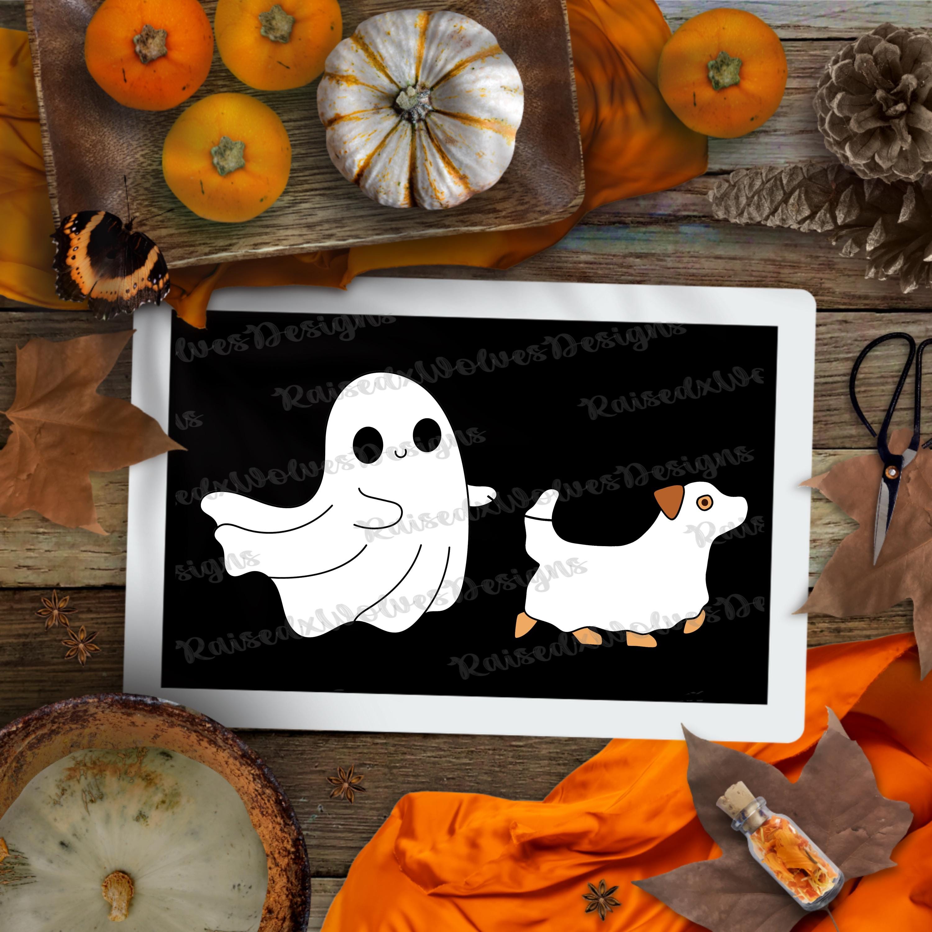 Ghost Dog Walker PNG | Halloween Pets Digital Clipart | Spooky Season ...