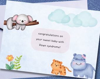 Down Syndrome Baby Card, New Baby Congratulations (PDF)