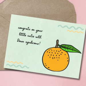 congrats on your little cutie with Down syndrome! congrats on your baby with Down syndrome! Down syndrome congratulations card!