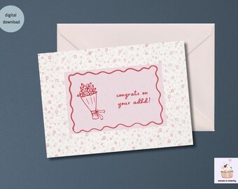 adhd card for adhd, floral adhd card, congrats on your adhd, congrats on the adhd, congratulations on the adhd card digital, card for adhd