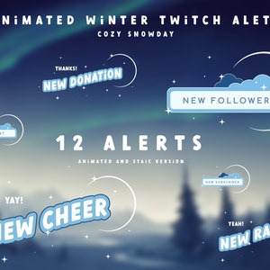 Cozy Winter Twitch Alerts Package: Animated Snowflake Alert