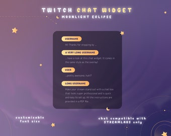 Moonlight Twitch Chat Widget: Celestial Stream Overlay for Streamlabs and OBS