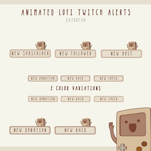 Animated LOFI Twitch Alerts Package - Daydream - Cozy Twitch Overlay