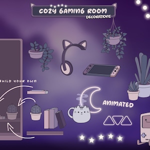 Cozy Twitch Overlay Stream Decorations - Cozy Gaming Room  - Animated - Twitch Overlay Lofi - Twitch Overlay Cozy