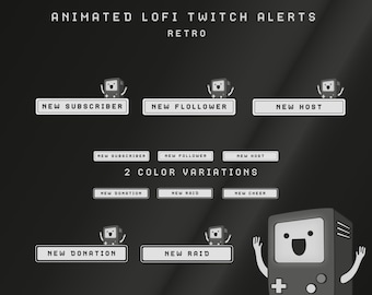 Animiertes Cozy LOFI Twitch Alerts Pack - Retro - Twitch Overlay Lofi - Twitch Overlay Cozy