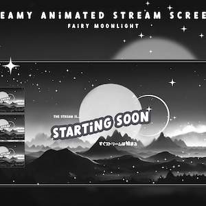 Cozy Celestial Animiertes Stream Screen Package - FAIRY moonlight - Twitch Overlay Lofi - Twitch Overlay Cozy