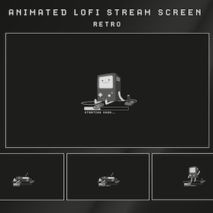 Animated Cozy LOFI Stream Screens Package - Retro