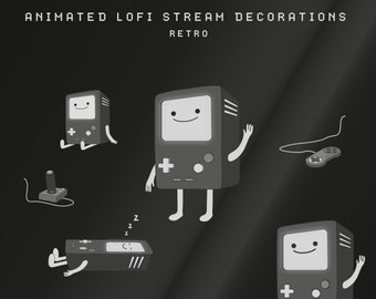 Cozy LOFI Twitch Dekorations Pack Animiert - Retro - Twitch LOFI Overlay