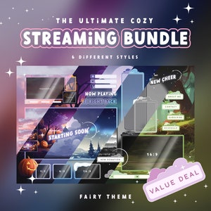 Ultimate Animated Twitch Stream Package: Bundle of 6 with Cute Alerts, Cozy Panels, Lofi Webcam Overlay and Much More for Easy Streaming