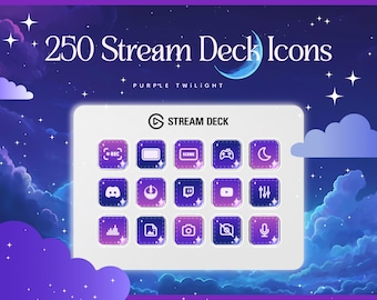 Cozy Stream Deck Icons: 250+ Purple/Blue/Pink Icons + Screensavers (Gaming and Streaming)
