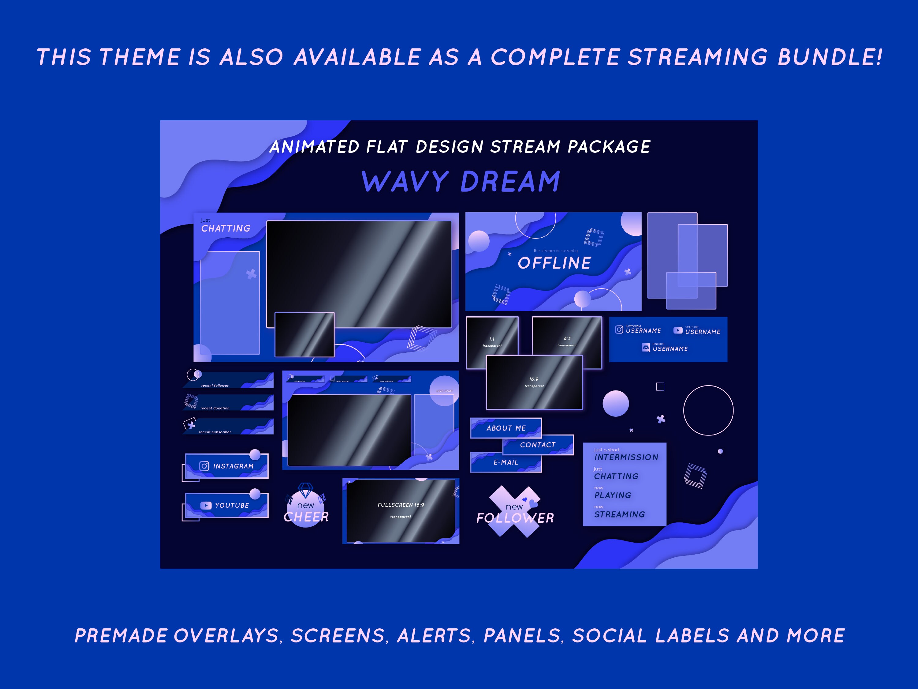 Stream Screen Examples Animated Stream Screens Package - WAVY Dream - Etsy