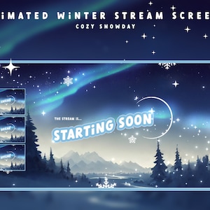 Cozy Winter Twitch Stream Screens - COZY Snowday - AnimatedWinter Twitch Overlay Christmas Stream Overlay Snow