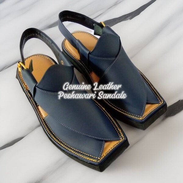 Premium Quality Leather Sandals - World Famous Peshawari Chapal Kaptaan Style