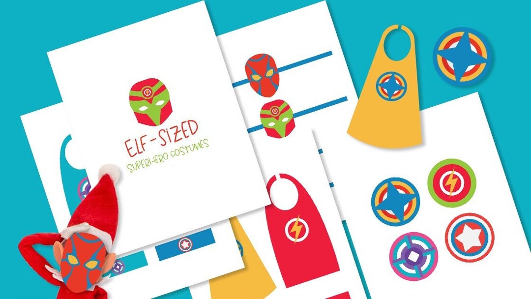 Elf Superhero Costumes Printables - Funny Elf Accessories - Easy ...