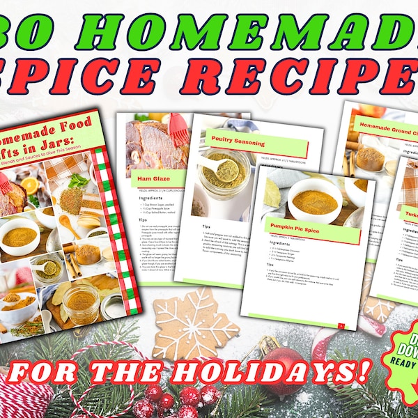 Homemade Spice Mix Recipes Book, Food Gifts in Jars, Spice Blend Recipes, Seasoning Recipe Book, Spice Recipes, Instant PDF Download