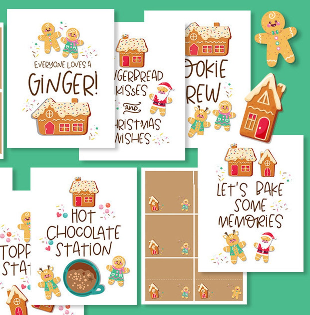Gingerbread Decorating Party Printables | Holiday Baking Signs, Treat ...