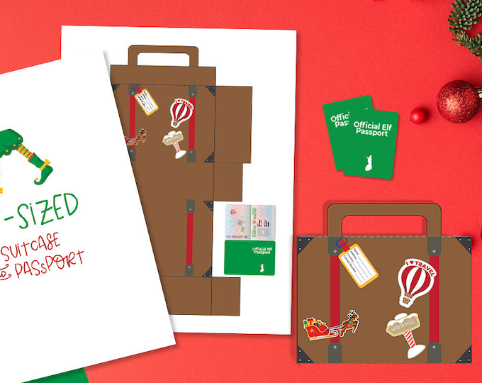 Elf Suitcase and Passport Elf Travel Props Accessories Cute Christmas ...