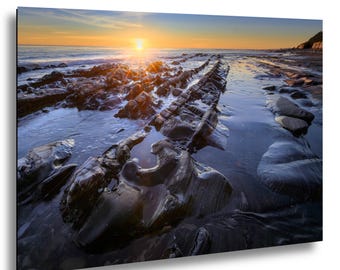 Goleta Beach Sunset – Santa Barbara Coast – Rocky Seascape Fine Art Photography Print
