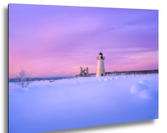 Ned’s Point Lighthouse Winter Wall Art – Mattapoisett Massachusetts After the Blizzard