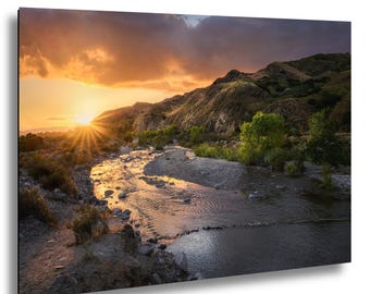 Golden Sunset at Big Tujunga Wash – Iconic LA Landscape Fine Art Photography Print