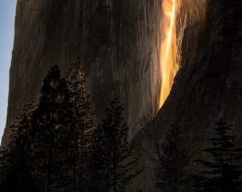 Yosemite  National Park Firefall Art Print / Horsetail Falls / Home Decor