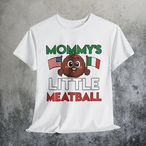 Camiseta ítalo-americana engraçada e fofa com almôndegas da mamãe