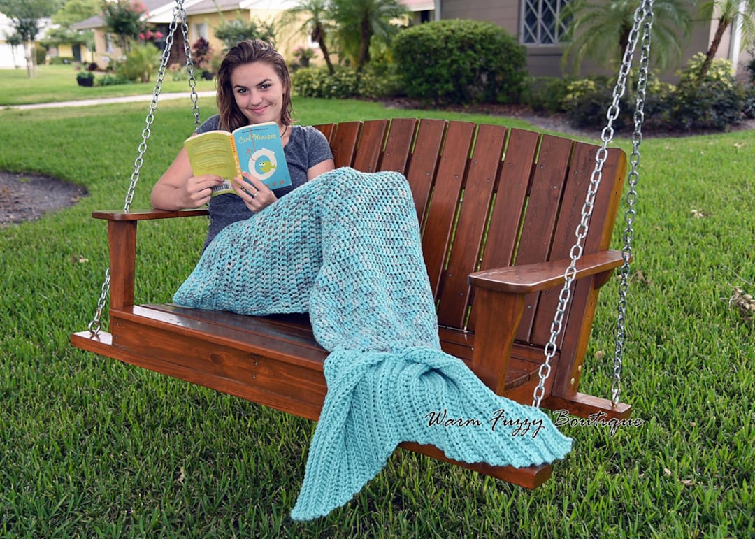 Quick & Easy Mermaid Tail Fin Blanket Cocoon Crochet Pattern Etsy