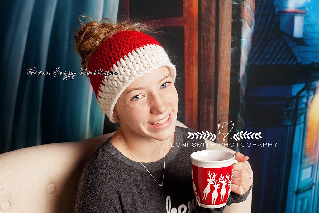 Quick & Easy Messy Bun Ponytail Hat - Crochet Pattern Digital PDF - 2 ...