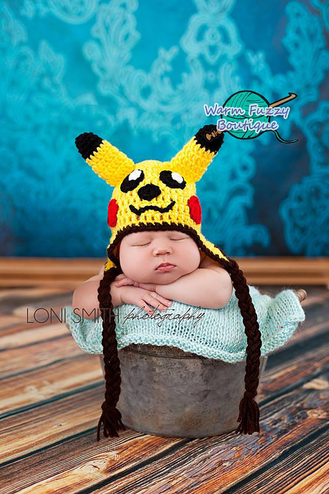 ポケモン ピカチュウ 耳当て帽子 写真小道具 - かぎ針編みパターン