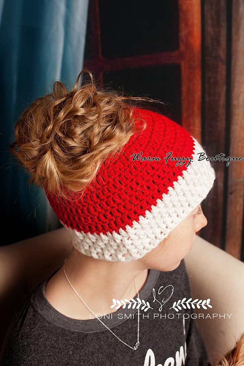 Quick & Easy Messy Bun Ponytail Hat - Crochet Pattern Digital PDF - 2 ...