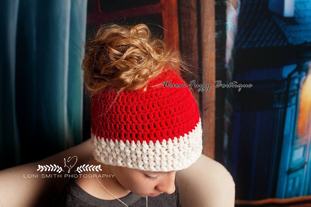 Quick & Easy Messy Bun Ponytail Hat - Crochet Pattern Digital PDF - 2 ...