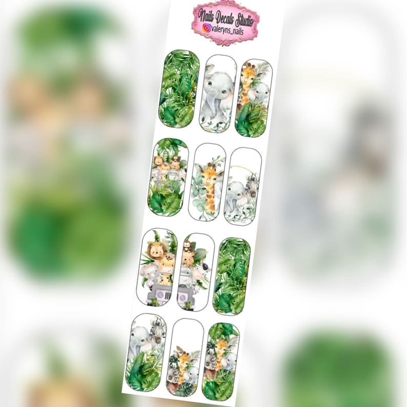 Safari Waterslide Nails Decals Nail Art Etsy