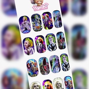 Beetle Juice movie Waterslide Decals - Nail Art
