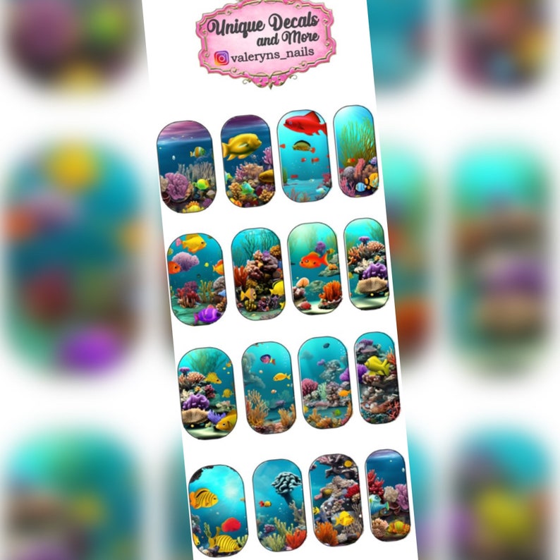 Under the Sea Waterslide Nails Decals Etsy