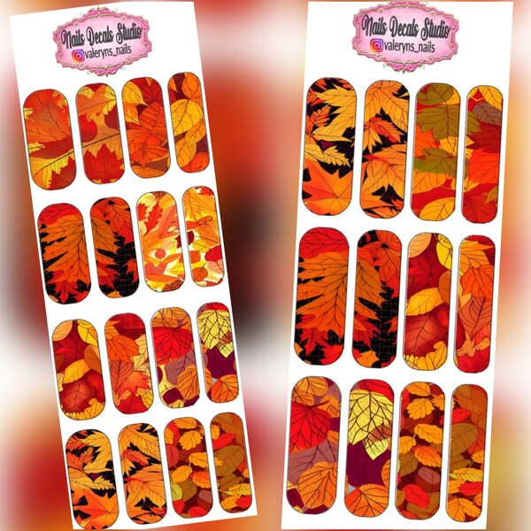 Fall Nail Decals Etsy